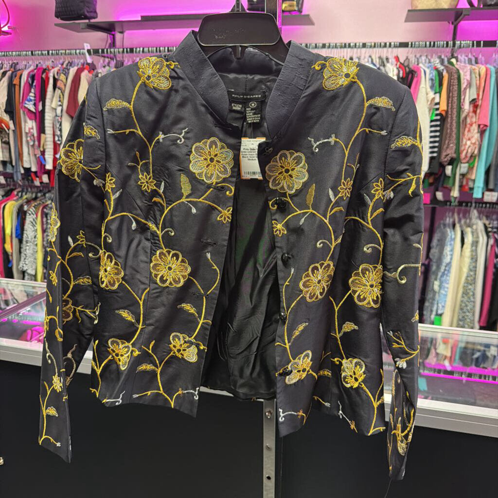 MD Embroidered Crop Asian Inspo Blazer