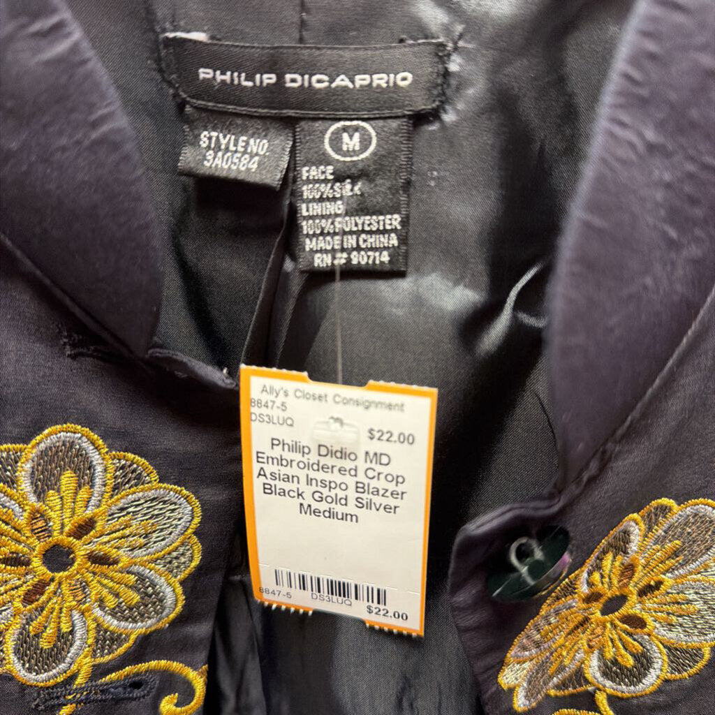 MD Embroidered Crop Asian Inspo Blazer
