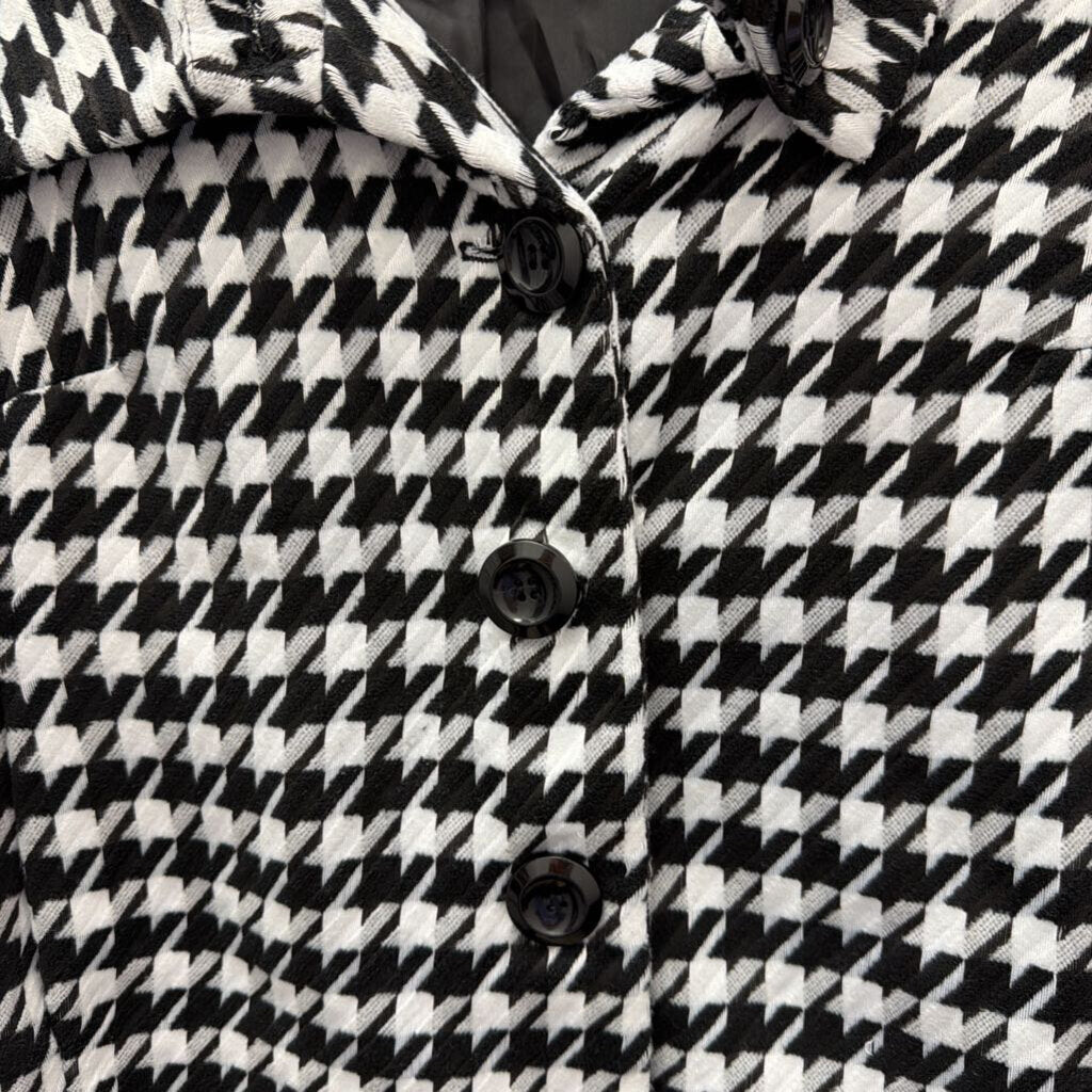PL 3/4 BF Wide Collar Houndstooth Jacket