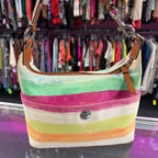 Coach Hampton Watercolor Stripe Hobo Shoulder Bag