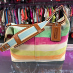 Coach Hampton Watercolor Stripe Hobo Shoulder Bag