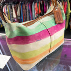 Coach Hampton Watercolor Stripe Hobo Shoulder Bag