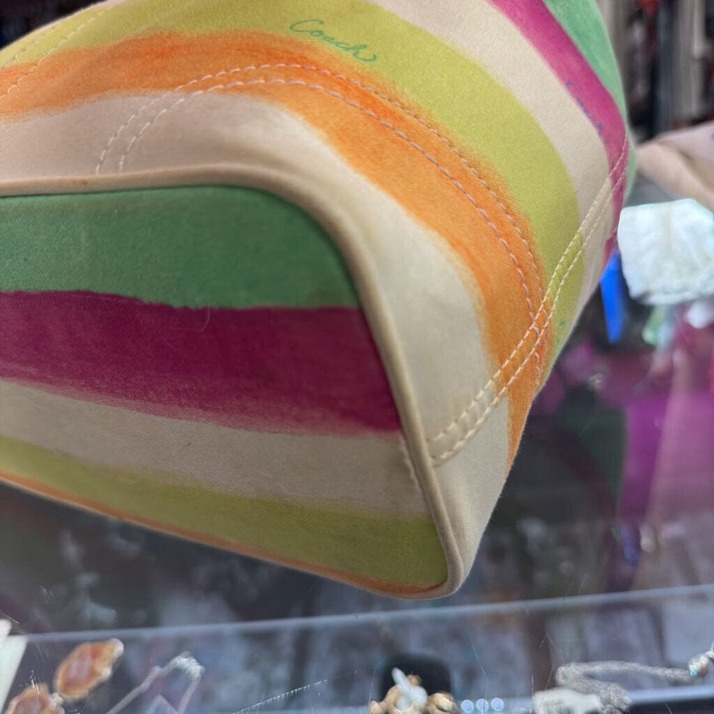 Coach Hampton Watercolor Stripe Hobo Shoulder Bag