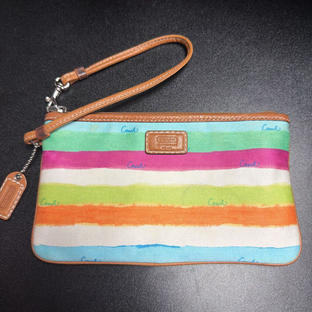 Coach Hampton Watercolor Stripe Wristlet