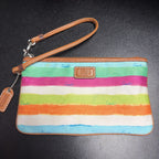 Coach Hampton Watercolor Stripe Wristlet