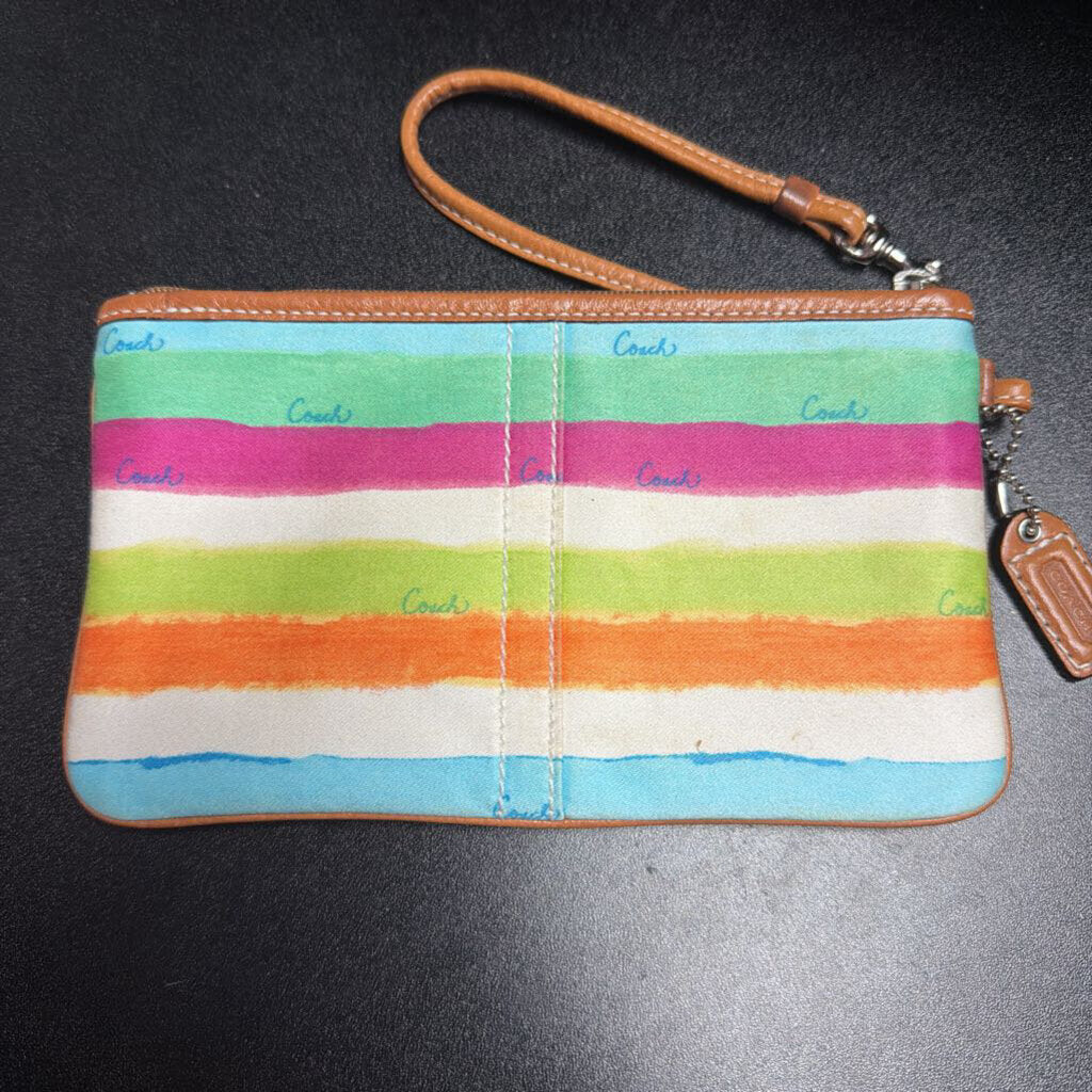 Coach Hampton Watercolor Stripe Wristlet