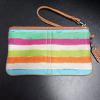 Coach Hampton Watercolor Stripe Wristlet