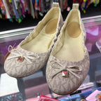 8.5M Michael Kors Juliette Mono Rounded Ballet Flat Bow detail