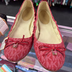 8.5M Michael Kors Juliette Mono Rounded Ballet Flat Bow detail