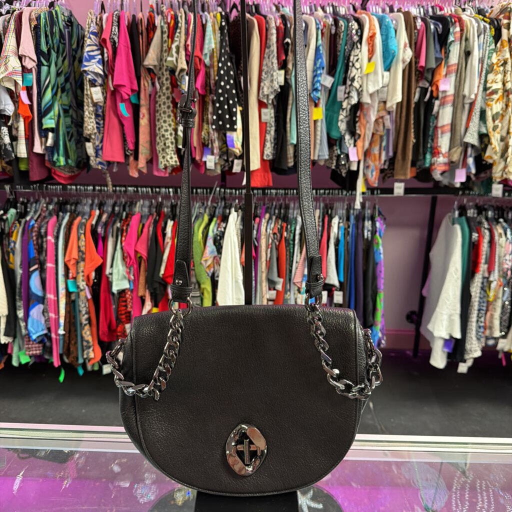 Rebecca Minkoff Large G Leather Saddle Bag in Metallica Finish