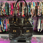 Elliot Lucca Vintage Textured Patent Leather Shoulder Bag