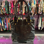 Elliot Lucca Vintage Textured Patent Leather Shoulder Bag