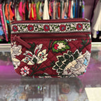 Vera Bradley Quilted Cosmetic Pouch In Bordeaux Bloom