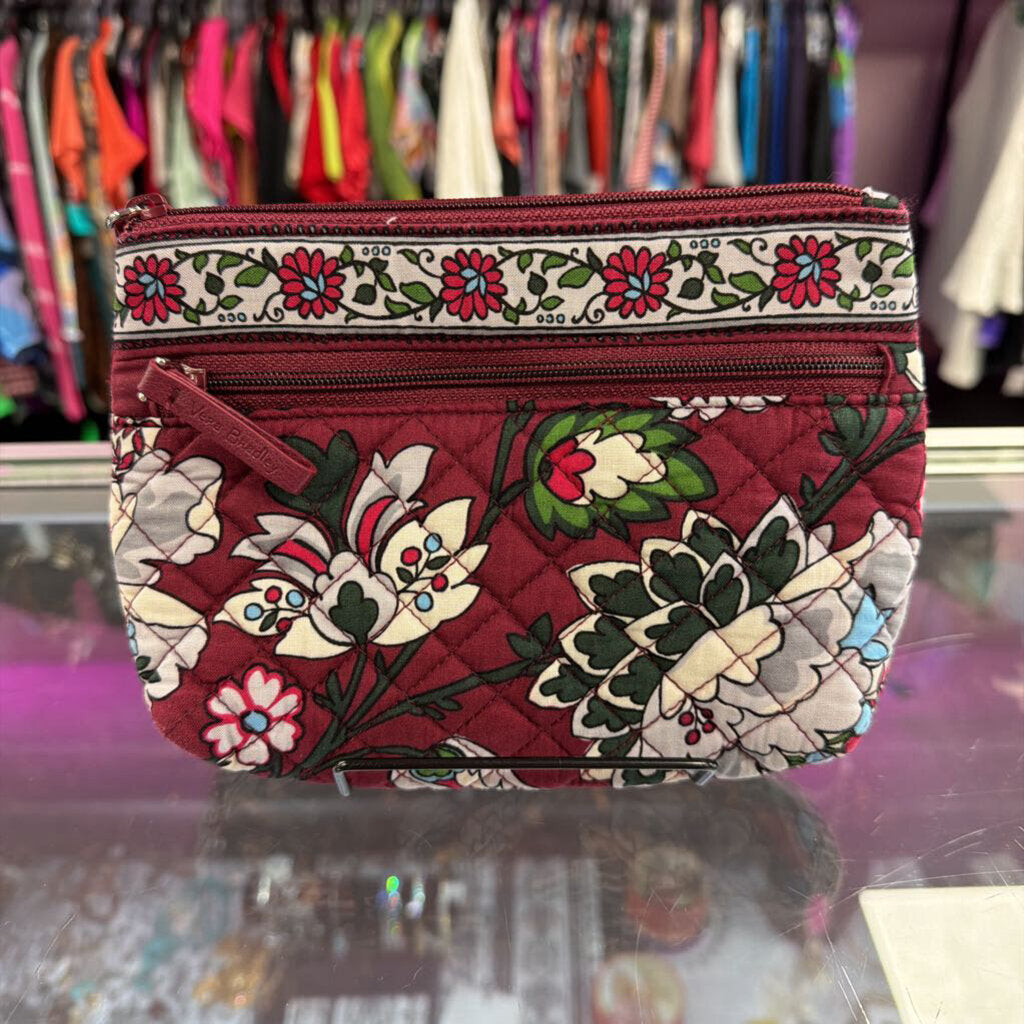 Vera Bradley Quilted Cosmetic Pouch In Bordeaux Bloom