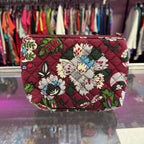 Vera Bradley Quilted Cosmetic Pouch In Bordeaux Bloom
