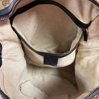 Gucci GG Supreme Tan Black Gold Studded Canvas Patti Tote Shoulder Handbag
