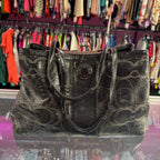 Coach Patent Leather Signature Kiss-Lock Shoulder Tote