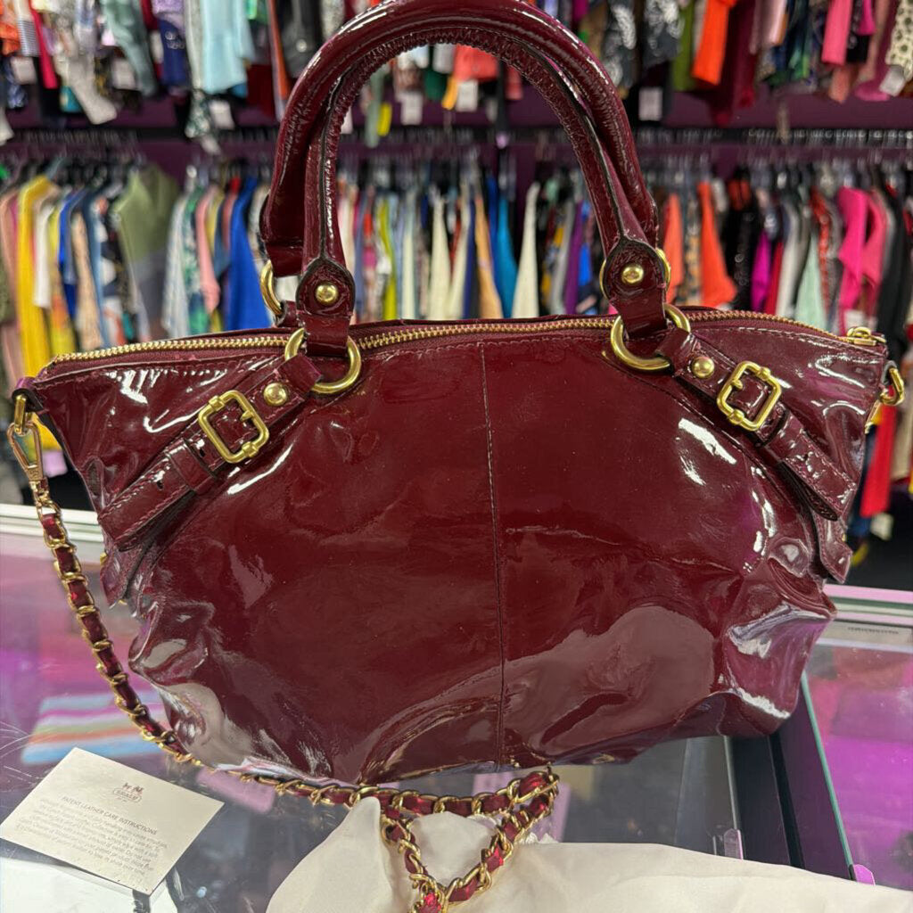 Coach Madison Sophia Patent Leather Satchel W/ Chain Strap