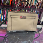 Coach Lane Carryall Leather Handbag Top Handle Turnlock