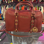 Michael Kors Bedford Pebbled Leather Duffle Satchel