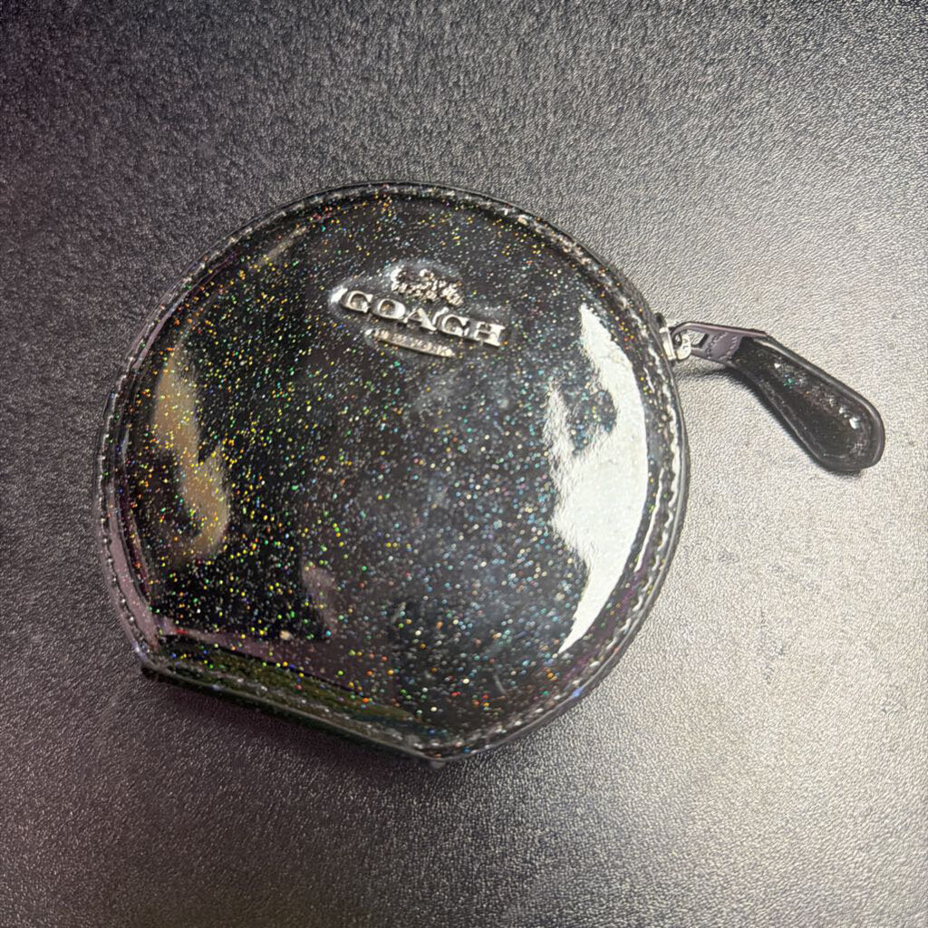 Coach Round Coin Purse Glitter Shimmer