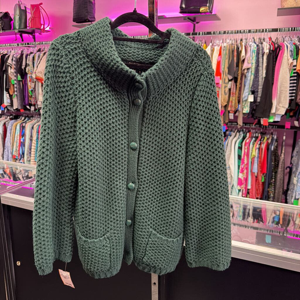 MED L/S B/F Knit Eyelet Solid Cardigan