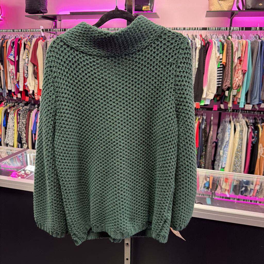 MED L/S B/F Knit Eyelet Solid Cardigan