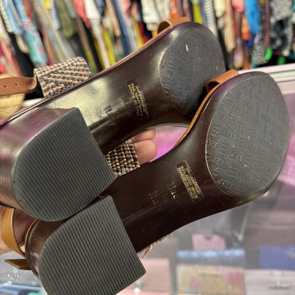 8 Italian Shoemaker Braided Chevron Patterned Sandal