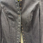 MED L/S B/F Pleated Denim Jacket