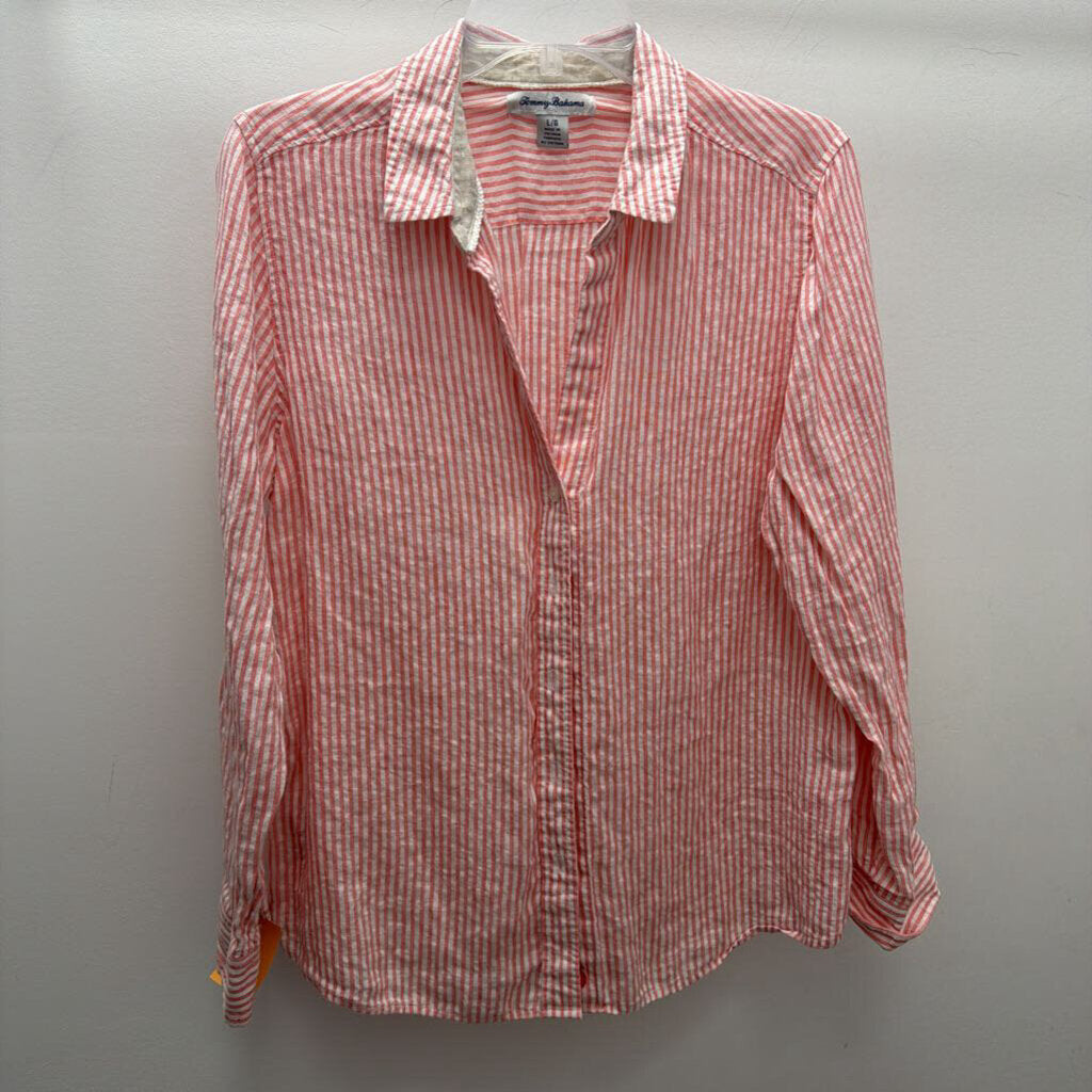 LG L/S B/F Stripes Collar Linen Shirt