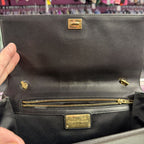 Salvatore Ferragamo Vintage Vara Bow Leather Striped Chain Strap Crossbody
