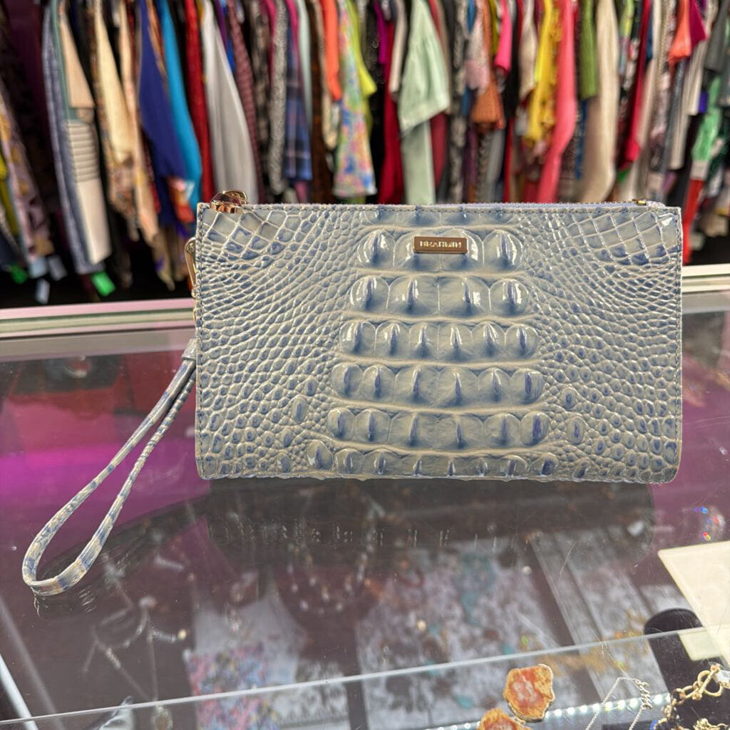 Brahmin Daisy Wristlet Croco-Embossed Melbourne leather