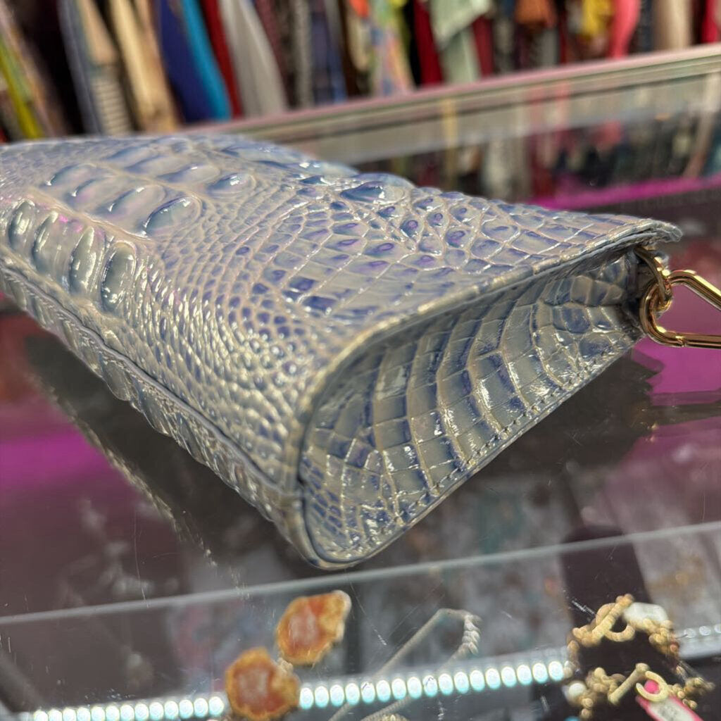 Brahmin Daisy Wristlet Croco-Embossed Melbourne leather