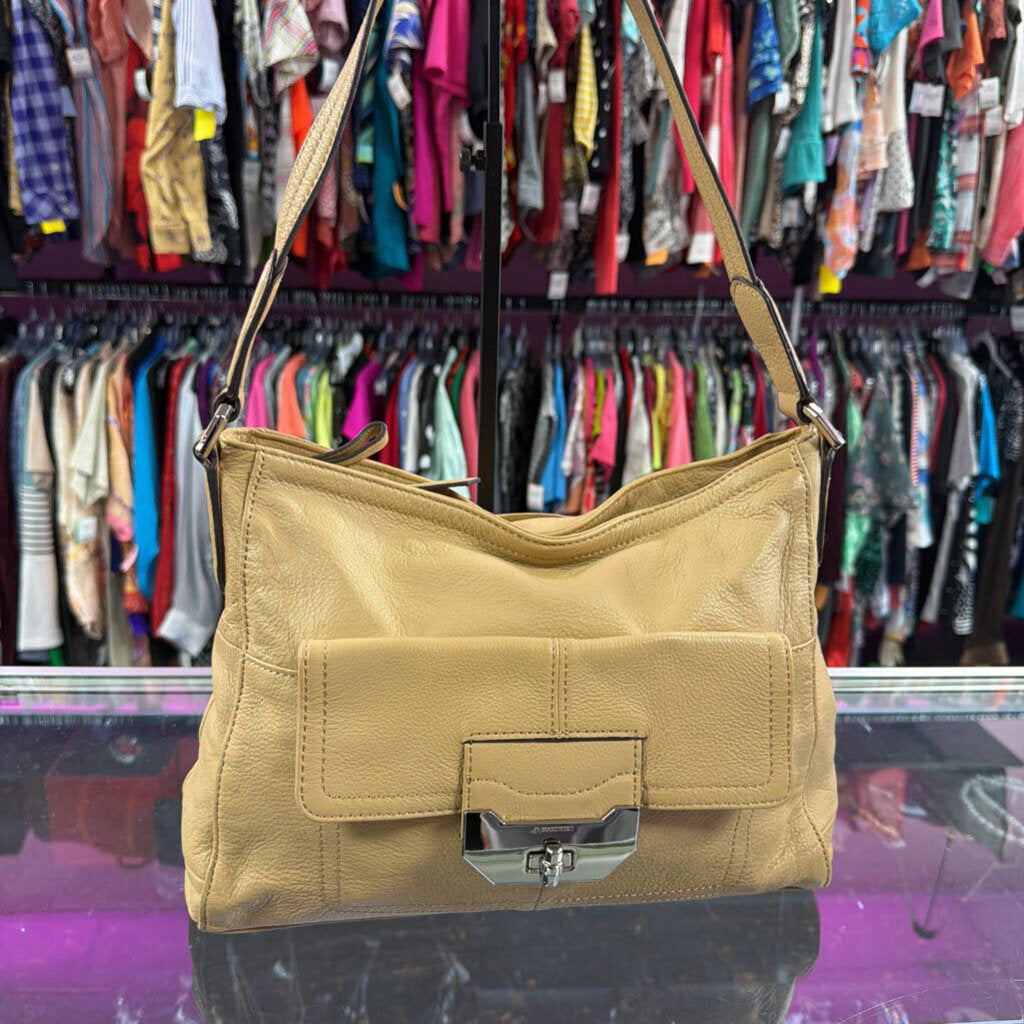 B Makowsky Soft Leather Shoulder Hobo Bag