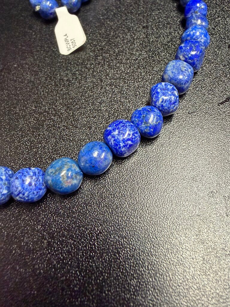925 Ethiopian Coptic Cross Lapis Lazuli Beaded Necklace