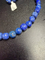 925 Ethiopian Coptic Cross Lapis Lazuli Beaded Necklace