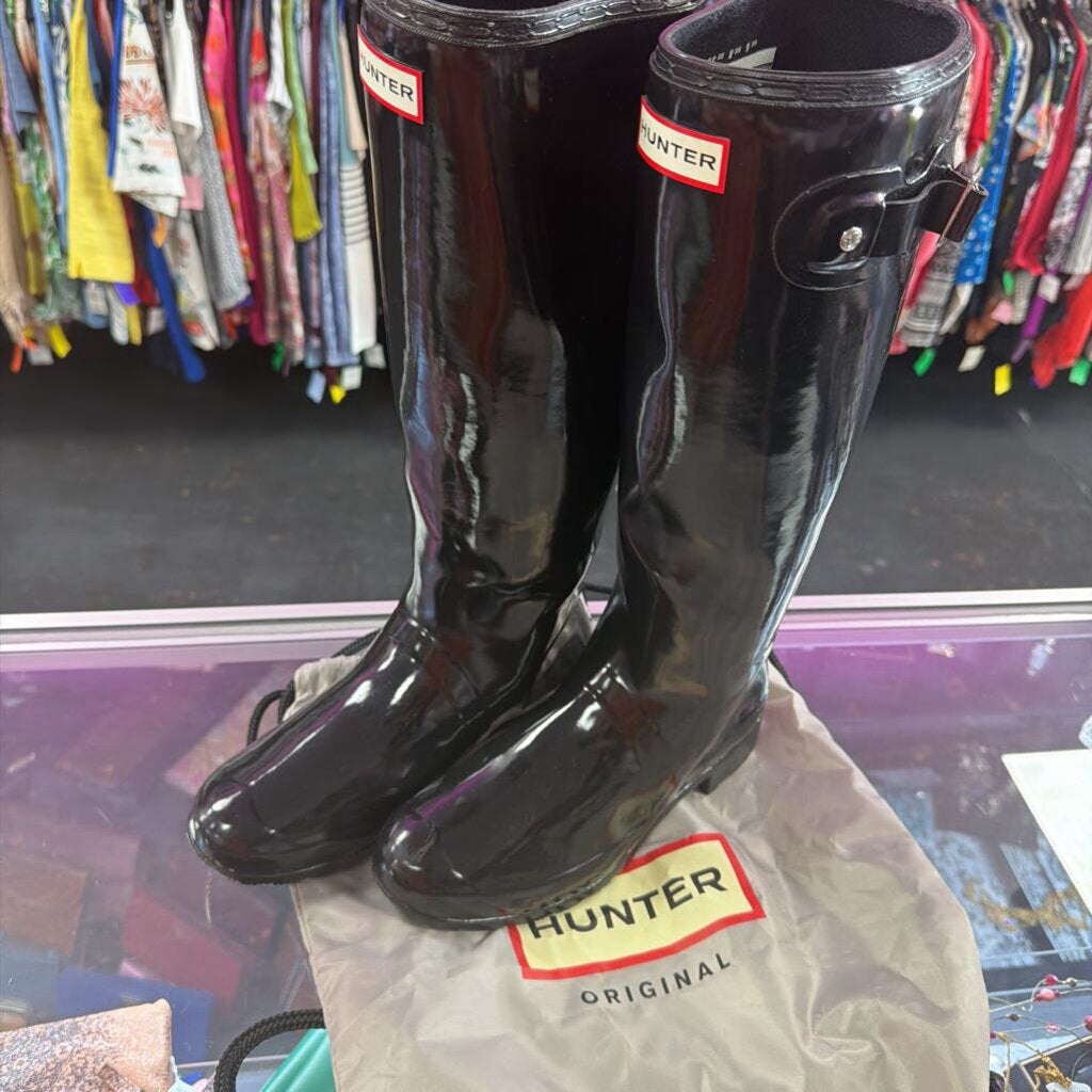 8 Hunter Boots Tall Rubber Rain Boot