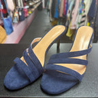 7 Unknown Navy Faux Suede Dress Sandal Heels