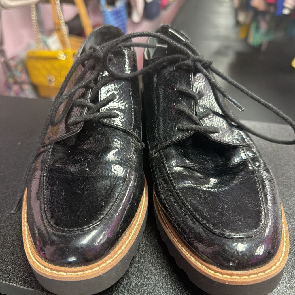 7M Franco Sarto Charles Oxford Patent Lace Up Loafer Chunky Sole