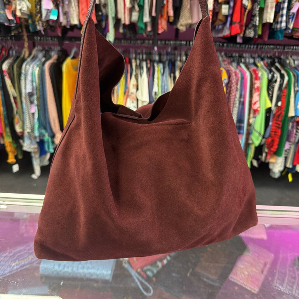 Antonio Melani Suede Slouchy Shoulder Hobo Bag