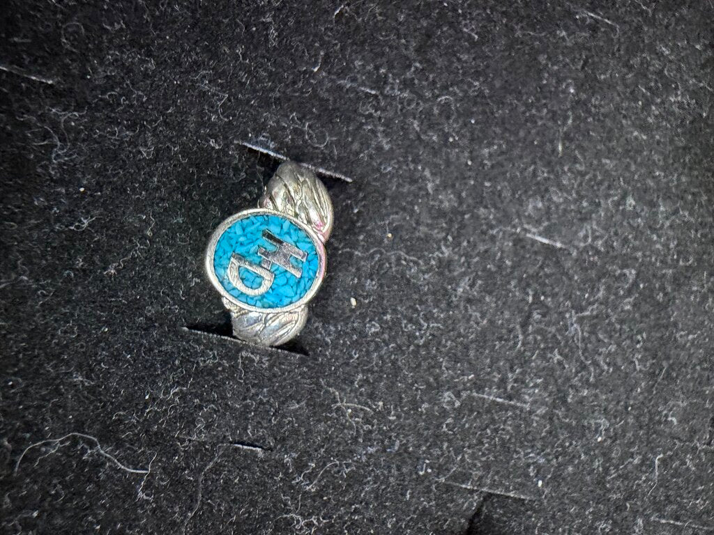 Harley Davidson Vintage Turquoise Ring Size 6.75 "Not 925"