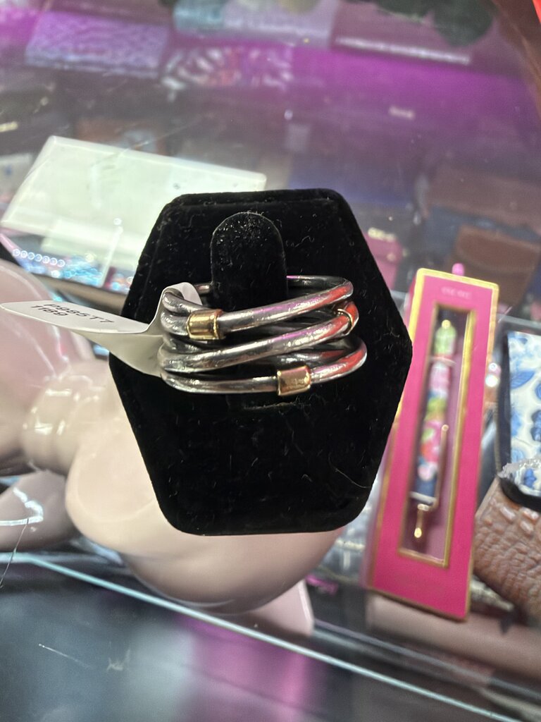 925 ALE Pandora Essence Two Tone Entwined Band Ring Size 54 (7)