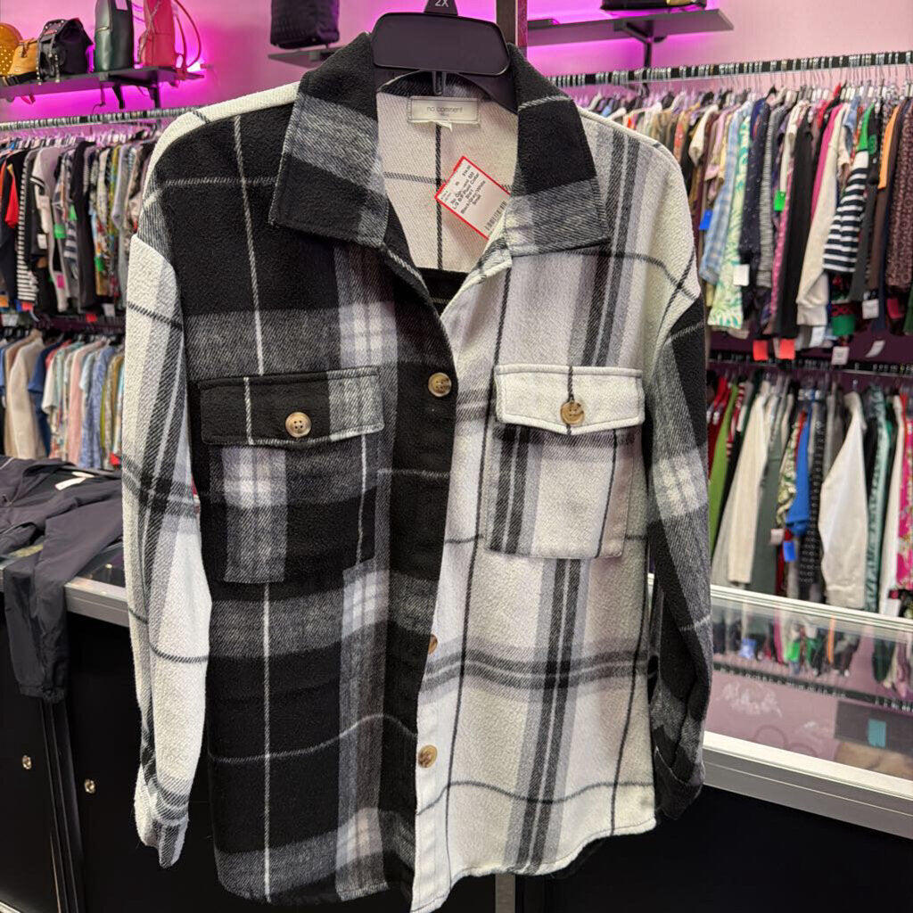 SM L/S B/F Plaid Collar Shirt