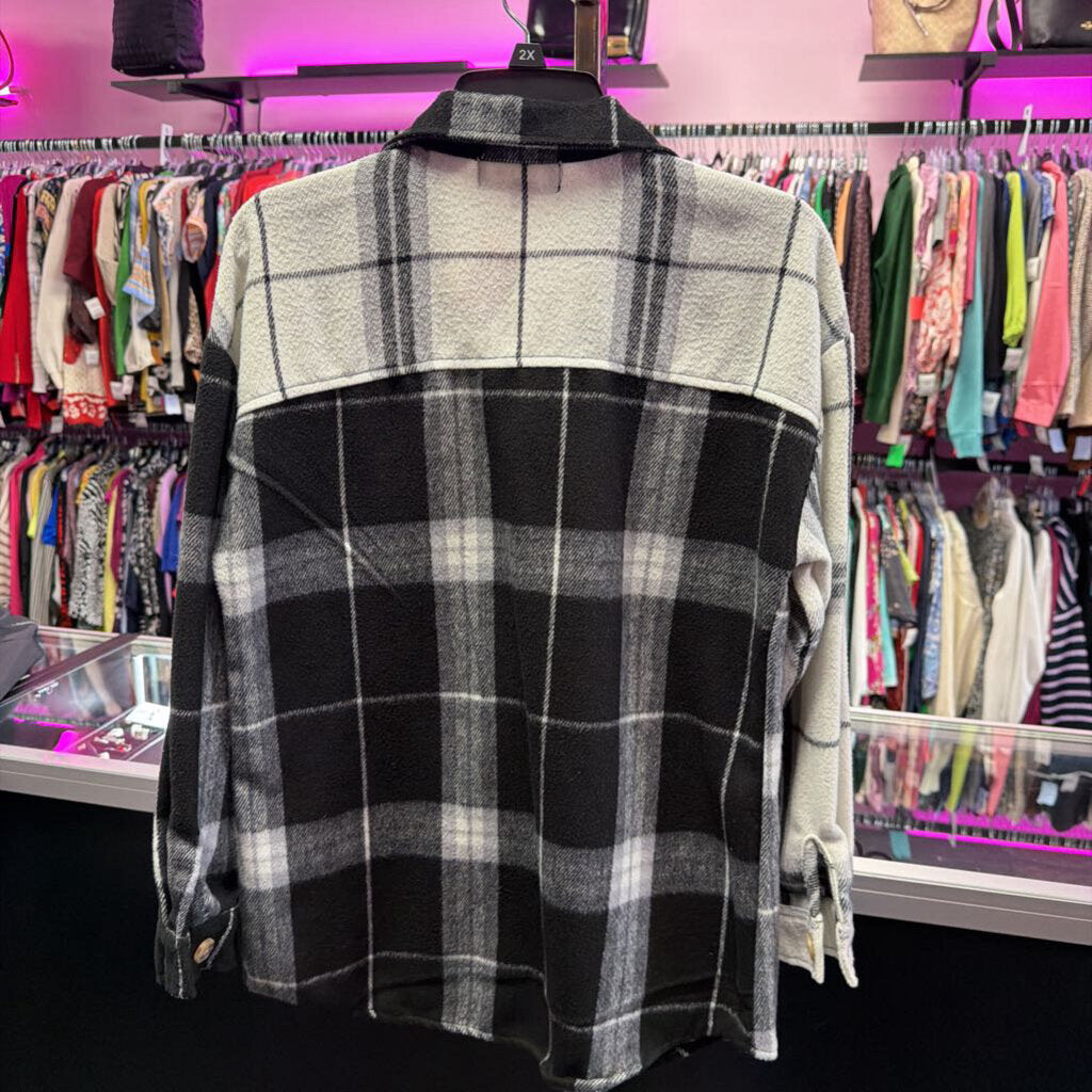 SM L/S B/F Plaid Collar Shirt