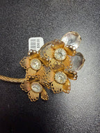 Vintage Faceted Glass Floral Brooch