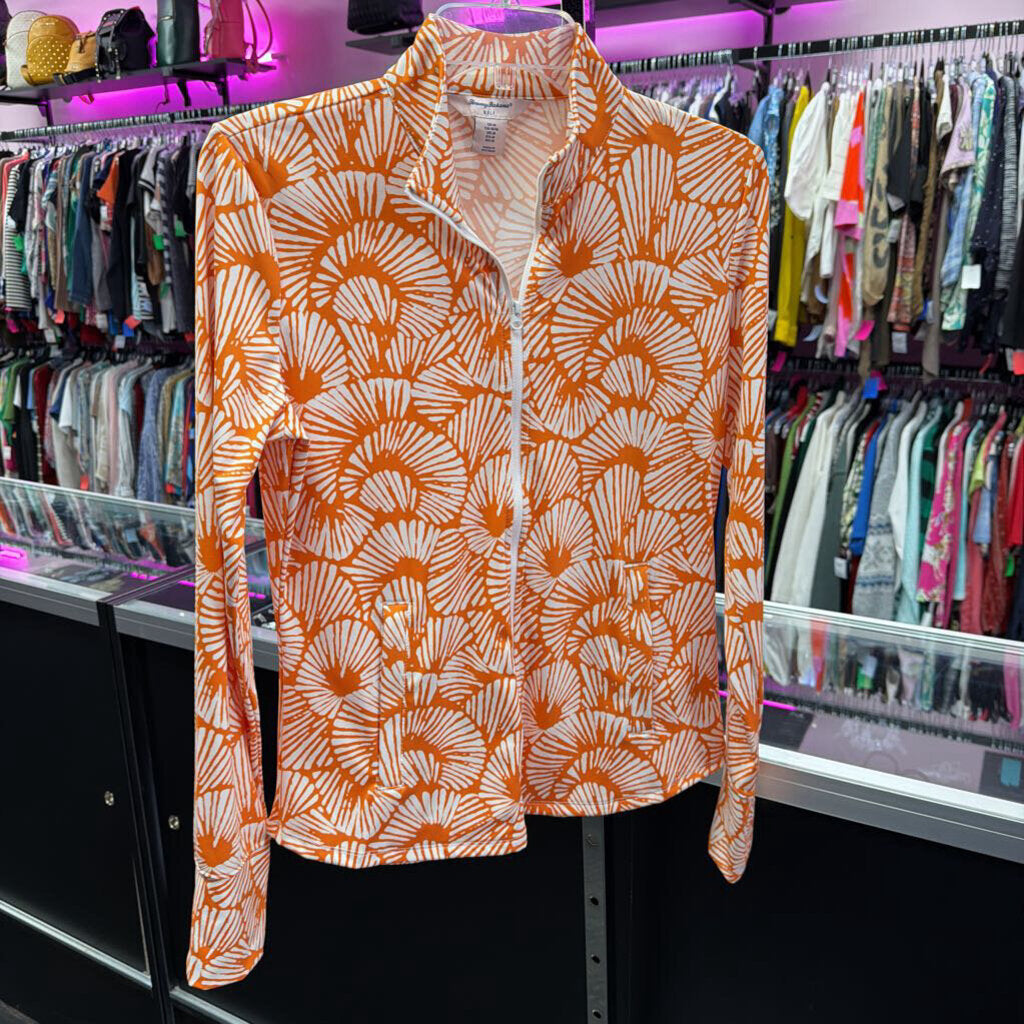MED L/S Zipper Front Patterned Athletic Jacket