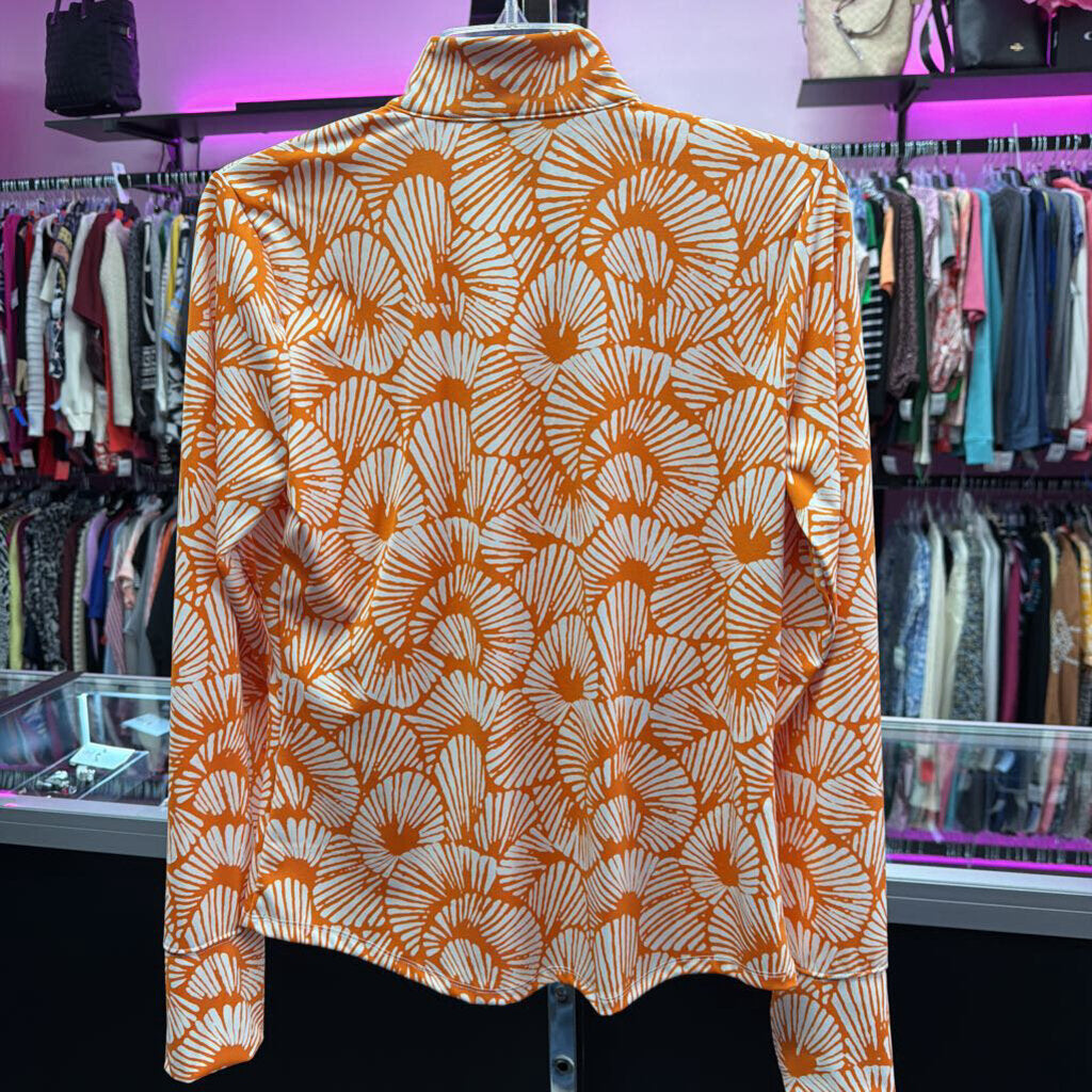 MED L/S Zipper Front Patterned Athletic Jacket