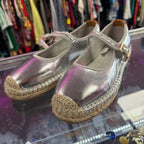 10 Serra Espadrille Silver Metallic Mary Jane