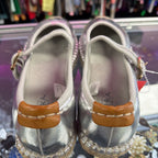 10 Serra Espadrille Silver Metallic Mary Jane