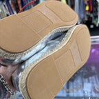 10 Serra Espadrille Silver Metallic Mary Jane